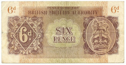 6 PENCE OCCUPAZIONE INGLESE IN ITALIA BRITISH MIL. AUTHORITY 1943 BB/BB+ - Occupation Alliés Seconde Guerre Mondiale