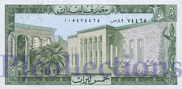 LEBANON 5 LIVRES 1986 PICK 62d UNC - Liban