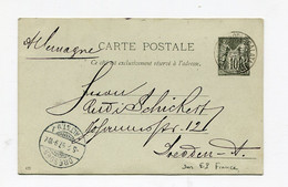 !!! ENTIER POSTAL DE FRANCE UTILISE A CONSTANTINOPLE EN 1897 POUR L'ALLEMAGNE - Covers & Documents