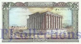 LEBANON 50 LIVRES 1988 PICK 65d UNC - Liban