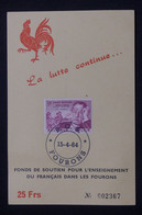 BELGIQUE - Carte Du Fond De Soutien Pour L'enseignement  Du Français Dans Les Fourons En 1964 - L 131910 - Cartas