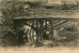 St Maur * Le Pont Rustique Au Petit Bras De La Marne * Pêcheurs Pêche à La Ligne * Rives De La Marne - Saint Maur Des Fosses