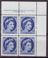 7918a) Canada QE II Wilding Block Mint Light Hinge Plate 2 - Plaatnummers & Bladboorden