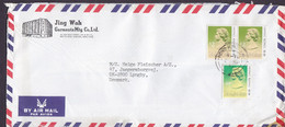 Hong Kong JING WAH Garments HONG KONG 1987? Cover Brief LYNGBY Denmark 2x $2 & 40c. QEII Franking - Briefe U. Dokumente