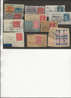 LOT DE 12 FRAGMENTS  OBLITERATIONS DAGUIN 1925 A 1935 - Mechanical Postmarks (Other)