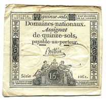 Assignat 15 Sols Série 1261 - Assignats & Mandats Territoriaux