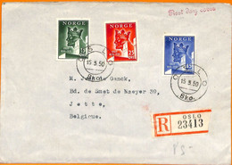99420 - NORWAY - Postal History -  Registered FDC Cover To BELGIUM  1950 - FDC