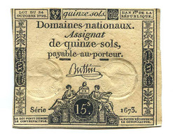 Assignat 15 Sols Série 1673 - Assignats & Mandats Territoriaux