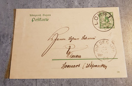 BAVARIA BAYERN POSTKARTE CIRCULED 1908 - Lohr