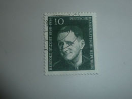 Ddr - Bertolt Brecht (1898-1956) Ecrivain - Val 10 - Vert Foncé Et Gris - Oblitéré - Année 1957 - - Gebraucht