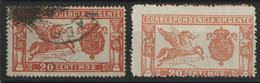 ESPAGNE EXPRES N° 1a Cote 60 € "Pégase" 20 Ct Rouge Orange Neuf * (MH) Voir Description - Correo Urgente