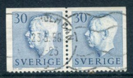 SWEDEN 1957 King Gustav VI Adolf 30 Öre Pair Perforated At Bottom Only Used  Michel 427 Elo/Ero - Gebruikt
