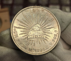 México 1 Peso 1909 México City Km 409.2 Plata - Mexique