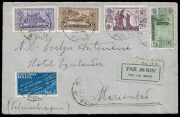 1931 ITALY ITALIA - AIRMAIL COVER  Sass. 292, 293, 294, 295, 2 Lira Airmail Sass.15 MARIENBAD (CZECHOSLOVAKIA) - Correo Aéreo