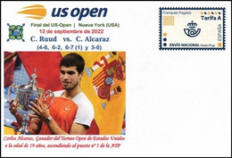 Sobre Prefranqueado Especial De Temática Deportes: TENIS - Final US-Open: Carlos Alcaraz N'1 Del Mundo - 1931-....
