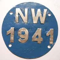 Velonummer Nidwalden NW 41 - Plaques D'immatriculation