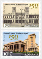 Romania 2022 / North Railway Station, 150 Years / Set 2 Stamps - Unused Stamps