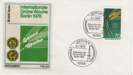 Germany Deutschland 1976 FDC 50.Jahre Internationale Grune Woche, Farming Landwirtschaft, Canceled In Berlin - 1971-1980