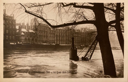 Paris - 1er - Carte Photo - Le Quai Des Orfèvres - Péniche Batellerie - Inondation 1910 Crue - Alluvioni Del 1910