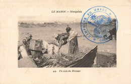 CPA Le Maroc Senegalais - Un Coin Du Bivouac - Tampo Campagne Du Maroc - Femmes Avec Enfants Sur Le Dos - Other & Unclassified