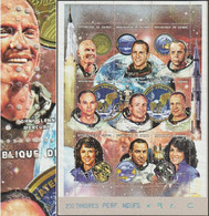 Guinée 1999 Y&T 1542/50. John Glenn, Neil Armstrong, Victimes De Challenger.... Feuillet Dentelé Perforé "annulé" - Afrika