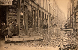 Paris - 6ème - La Rue Bonaparte - Le 29 Janvier 1910 - Crue De La Seine - Inondation - Débit Tabac Tabacs - Arrondissement: 06