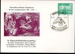 DDR PP16 D2/054a Privat-Postkarte THOMAS-MÜNZER-SCHACHT KUPFER Sangerhausen Sost. 1976  NGK 8,00 € - Postales Privados - Usados