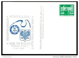 DDR PP16 D2/027 Privat-Postkarte AUSSTELLUNG POLEN Frankfurt 1980  NGK 3,00 € - Private Postcards - Mint