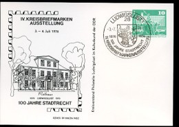 DDR PP16 D2/040 Privat-Postkarte RATHAUS LUDWIGSLUST Sost. 1976  NGK 4,00 € - Privé Postkaarten - Gebruikt