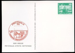 DDR PP16 D2/049 Privat-Postkarte AUSSTELLUNG Pritzwalk 1977  NGK 3,00 € - Cartoline Private - Nuovi