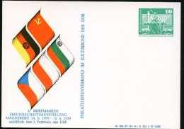 DDR PP16 D2/043 Privat-Postkarte FLAGGEN Magdeburg 1977  NGK 3,00 € - Privé Postkaarten - Ongebruikt