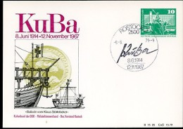 DDR PP16 B2/016 Privat-Postkarte KLAUS STÖRTEBEKER SCHIFFE Rostock Sost.1979 NGK 5,00 € - Cartes Postales Privées - Oblitérées