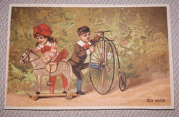 CHROMO VELO EN SELLE CYCLE CYCLISME 1/3 DANS SERIE 1880 - 1890 - Other & Unclassified