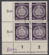 DDR - 1955 - Quartina Obliterata Di Yvert Servizio 31. - Used