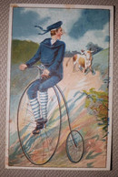 CHROMO VELO GRAND BI MAGASIN AUX MARINS CYCLE CYCLISME 1880-1900 - Otros & Sin Clasificación