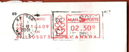 Canada Toronto 2001 / Post Machine Printed Stamp, Red / Machine Stamp - Covers & Documents