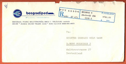 Yugoslavia Serbia Belgrade 1992 / Post Machine Printed Sticker Stamp, Label, ATM / Blue / Post Office Beograd 11104 - Lettres & Documents