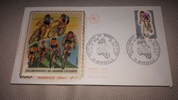 CYCLISME CHAMPIONNAT DU MONDE MARSEILLE ENVELOPPE 1ER JOUR EMISSION 22 JUIL 72 - Cyclisme