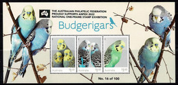 Australia 2022 Budgerigars Minisheet Overprinted APF ANPEX 2022 Exhibition MNH - 100 Only - Ungebraucht