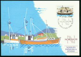Sp Aland Islands Exhibition Card | 1991 Nordia, Reykjavik 27.-30.6.1991 (MiNr 26) - Aland