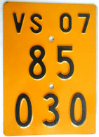Velonummer Mofanummer Wallis Valais VS 2007 - Number Plates