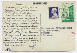 MONACO 4FR+1FR CARTE PUB IONYL MAUVAISE DECOUPE ?? MONTE CARLO 1949 POUR SUISSE RARE POUR ETRANGER - Cartas & Documentos