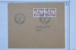 BF7 SUEDE   BELLE LETTRE  1962 MALMO   +PAIRE DE TP + AFFRANCH.INTERESSANT - Storia Postale