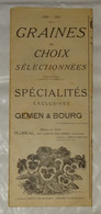ANCIEN CATALOGUE GRAINES DE CHOIX FLOREAL, GEMEN & BOURG, TARIF 1920-21, GRAINETIER GRAINES POTAGERES FLEURS, LUXEMBOURG - Luxembourg