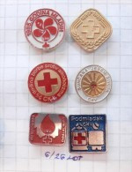 LOT Pins - Voluntary Blood Donor, Donneur De Sang - Red Cross Yugoslavia / Croix Rouge Cruz Roja Rotes - Médical