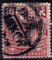 Stamp Imperial China Coil Dragon 1898-1910? 20c Fancy Cancel Lot#65 - Gebraucht