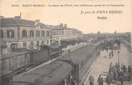 22-SAINT-BRIEUC- LA GARE DE L'ETAT VUE INTERIEURE PRISE DE LA PASSERELLE - Saint-Brieuc