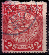 Stamp Imperial China Coil Dragon 1898-1910? 2c Fancy Cancel Lot#27 - Gebraucht