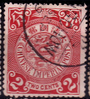 Stamp Imperial China Coil Dragon 1898-1910? 2c Fancy Cancel Lot#61 - Usati