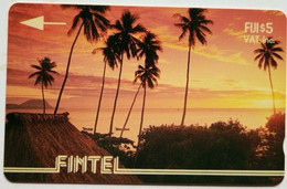 Fiji Fintel  2CWFA  $5 " Palms At Sunset " - Fiji